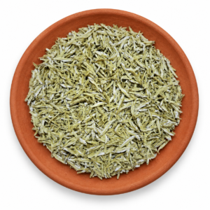 Dried Keski on a Kerala clay plate against white