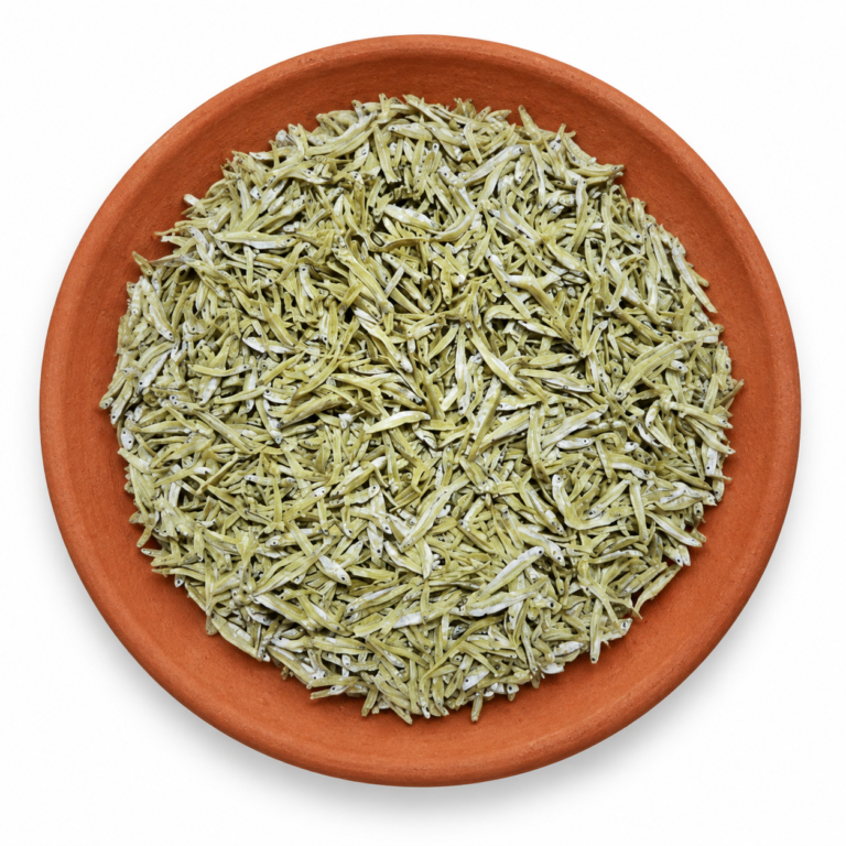Dried Keski on a Kerala clay plate against white